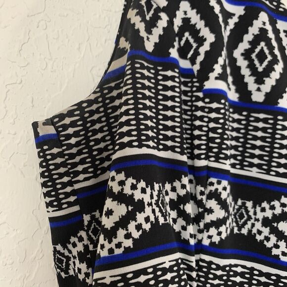 Sweet Storm Maxi Dress Women M Black White Abstract Cutout Southwestern Vacation - Picture 6 of 11